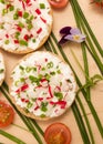 Buns with cottage cheese and fresh radish