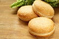 Buns for hamburgers with sesame Royalty Free Stock Photo