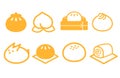 buns icon from china collection. Thin line buns outline icon illustration.