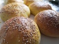 Homemade buns baked in the oven