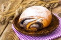 Buns with poppy seeds and icing sugar Royalty Free Stock Photo