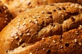 Buns sprinkled with sesame seeds, coarsely, background