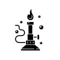 Bunsen burner black glyph icon Royalty Free Stock Photo