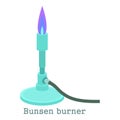 Bunsen burner icon, cartoon style