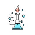 Bunsen burner RGB color icon Royalty Free Stock Photo