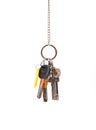 Bunsh of keys hanging on a chain. Royalty Free Stock Photo