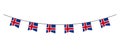 Bunting decoration in colors of Iceland flag. Garland, pennants on a rope for party, carnival, festival, celebration. For National Royalty Free Stock Photo
