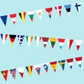 Bunting of flags from European Union Royalty Free Stock Photo