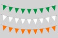 bunting garland, set of triangular flag strings, St Patrick Day, pennants, retro style vector illustration