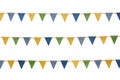 Bunting party flags isolated on white