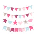 Cute garland set on white background