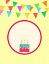 Buntings and cake birthday card Royalty Free Stock Photo