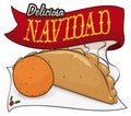 Bunuelo and Empanada for Delicious Colombian Xmas Celebration, Vector Illustration Royalty Free Stock Photo