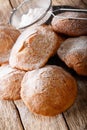 Bunuelos Mexican fritters golden, crispy-sweet, tortilla-like fritters are sprinkled with sugar close-up. vertical Royalty Free Stock Photo