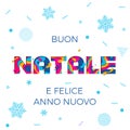 Buon Natale Merry Christmas Italian greeting card vector snowflake paper carving background