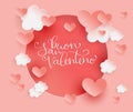 Buon San Valentino translation from italian Happy Valentine day. Handwritten calligraphy lettering illustration. Vector