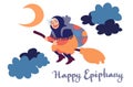 Buona Befana Happy Epifania greeting card template