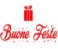 Buone feste, Merry Christmas loce and peace with gifts Royalty Free Stock Photo