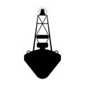 Buoy flat icon. Silhuette Vector illustration Royalty Free Stock Photo