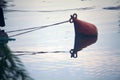 Buoy floating on the water and its reflection casted below it Royalty Free Stock Photo