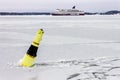 Buoy stranded in frozen water