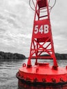 1 buoy on Thi Vai river Royalty Free Stock Photo