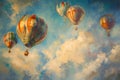 Buoyant Balloons rising air. Generate AI