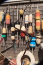 Buoys on a Cape Cod fishing shack Royalty Free Stock Photo