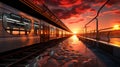 Bur Dubai Abra Station full view at sunset moment