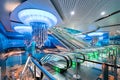 Bur Juman metro station with an original chandelier design in the form of a giant jellyfish hanging