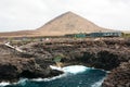 Buracona site and Monte Leste as seen from the viewing platform. Sal island. Cape Verde