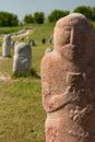 Grave markers. Burana tower archaeological site. Tokmok. Chuy Region. Kyrgyzstan