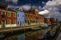 Burano island canal, colorful houses and boats, Venice Italy Europe Royalty Free Stock Photo