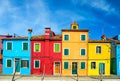 Burano island with colorful houses buildings Royalty Free Stock Photo