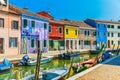 Burano Island, colorful houses Royalty Free Stock Photo