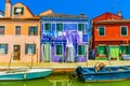 Burano Island, colorful houses Royalty Free Stock Photo