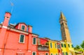 Burano Island, colorful houses Royalty Free Stock Photo