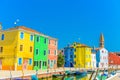 Burano Island, colorful houses Royalty Free Stock Photo