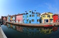 Burano Island in Italy near Venice and the famous painted Houses Royalty Free Stock Photo