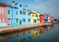 Burano Island near Venice in Italy and the famous painted houses Royalty Free Stock Photo