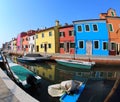 Burano Island near Venice in Italy and the famous painted houses Royalty Free Stock Photo