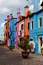 Traditional street colorful houses in Burano, Venice, Italy Royalty Free Stock Photo