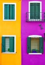 Colorful window, Burano island, Venice, italy Royalty Free Stock Photo