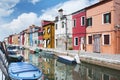 Burano island, Venice, Italy, Europe - canal and colorful houses beautiful view Royalty Free Stock Photo