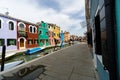 BURANO, ITALY - Jun 02, 2017: Wide shot of the streets of Burano, in Venice, Italy