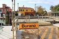 Landing stage on the ferry terminal of the island Burano. Lagoon of Venice, Italy.