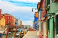Colorful houses of Burano island in Venice.