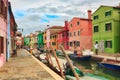 Colorful houses of Burano island in Venice.