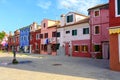 BURANO, ITALY - 2 September, 2016.Colorful houses in Burano island near Venice, Italy. Tipical view Royalty Free Stock Photo