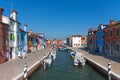 Burano, Italy - September 16, 2019: Picturesque summer scenery view with colourfully painted houses on Burano Royalty Free Stock Photo